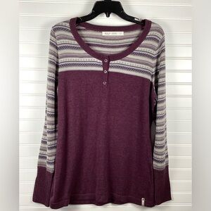 Woolrich Long Sleeve Knit Henley 1/4 Button Pullover Shirt Women's Size Large